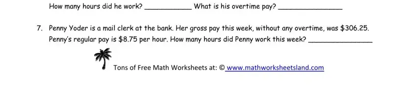 How to complete calculating wages worksheet step 3