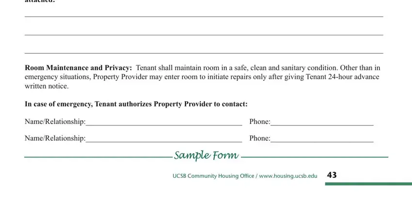 How to fill out room rental agreement stage 2
