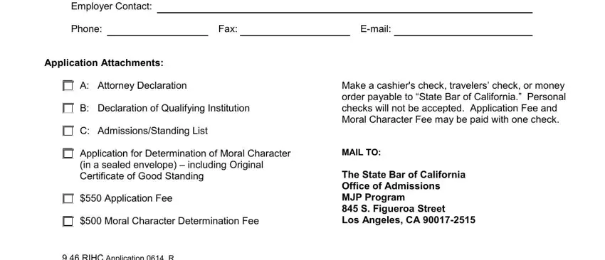 Step number 2 for submitting california state bar registered in house counsel program