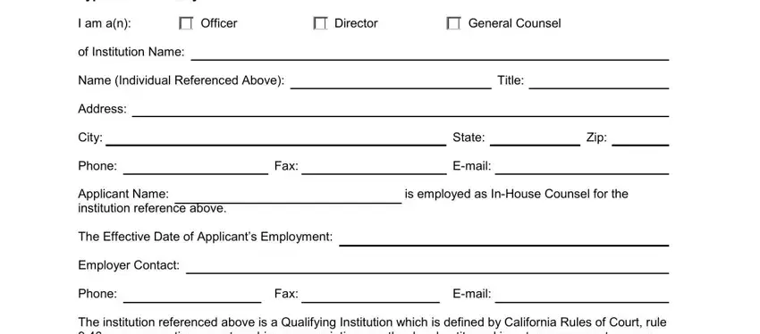 Filling in segment 4 of california state bar registered in house counsel program