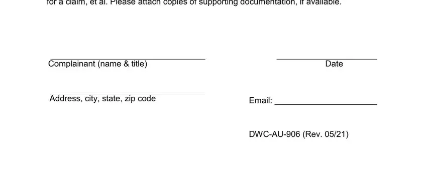 Writing section 2 in dwc audit form