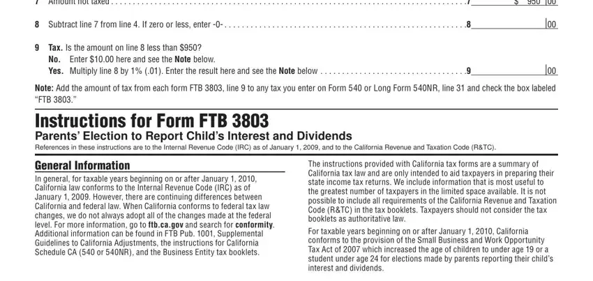 General Information In general for,  Amount not taxed                 , and No Enter  here and see the Note in form 3803 michigan