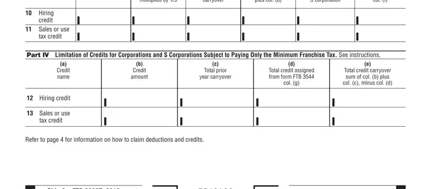Filling in section 4 of California Form 3805Z