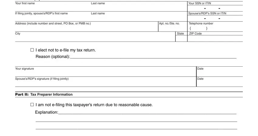 How to fill out California Form 8454 step 1