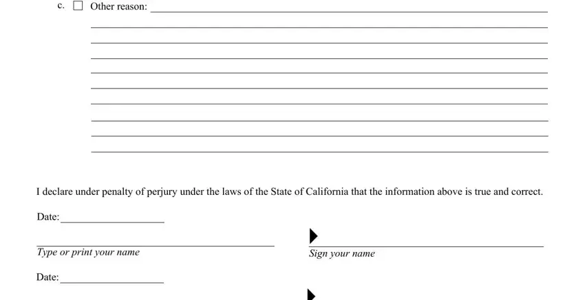 Filling in section 4 of ch115 court form