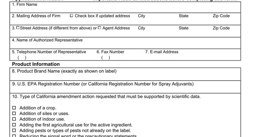 Part number 1 for completing California Form Dpr 035