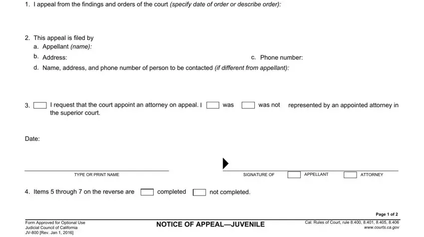 Phone number, represented by an appointed, and Name address and phone number of in form appeal from
