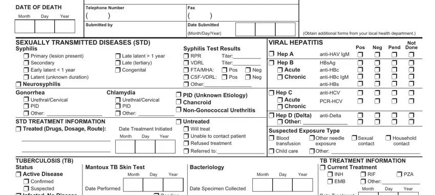  Neurosyphilis, Gonorrhea, and  Late latent   year  Late tertiary of California Form Pm110