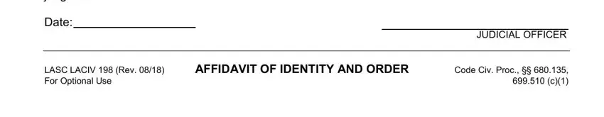 Step number 3 of completing los angeles affidavit identity