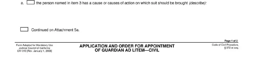 A way to fill in guardian ad litem application portion 3