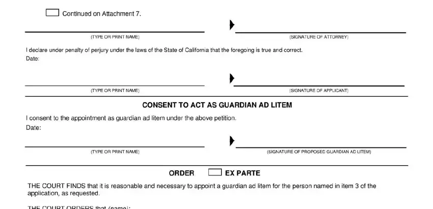 this field, next field, and other fields of guardian ad litem application