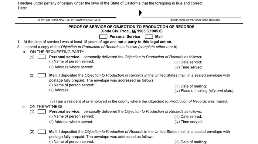 The way to fill in ca objection form online part 4