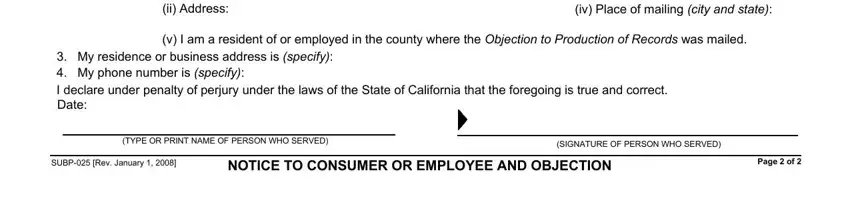 Part # 5 for submitting ca objection form online