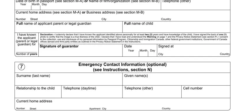 I have known the applicant, Full name of child, and Current home address see section of child abroad passport