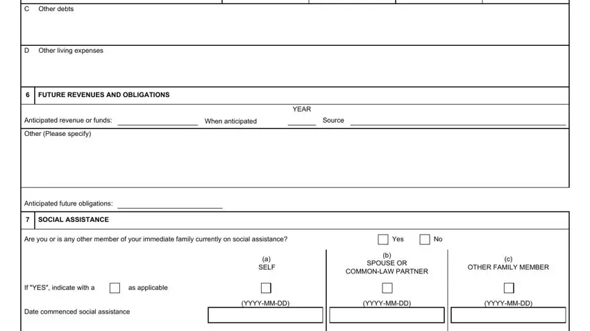 Part no. 5 of filling in Canada Form Imm 5349
