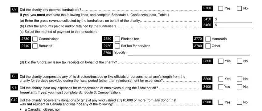 Step no. 4 for filling out t3010 charity return form