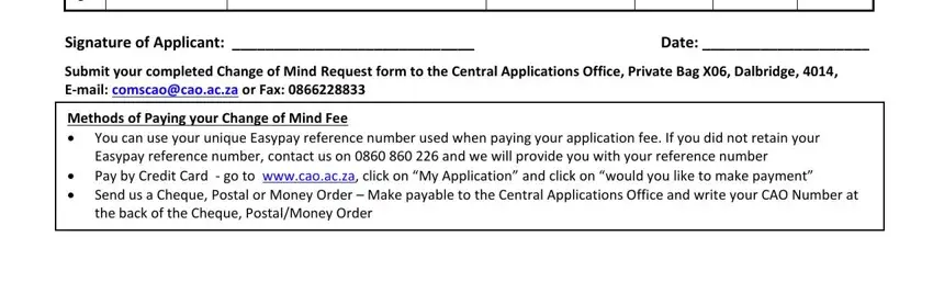 Filling in segment 3 of cao change of mind