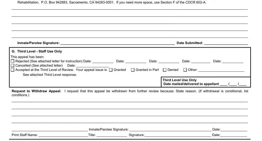 Filling out section 4 of cdcr forms