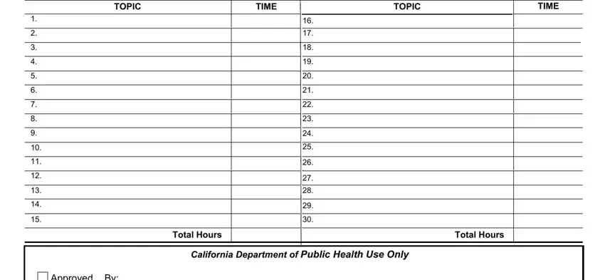 Total Hours, Total Hours, and TIME inside form 278a