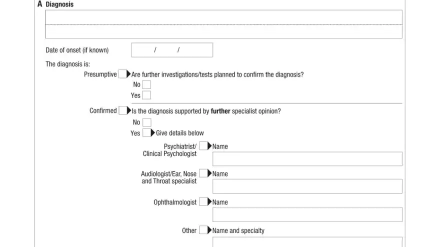 this field, next field, and other fields of dsp medical evidence form