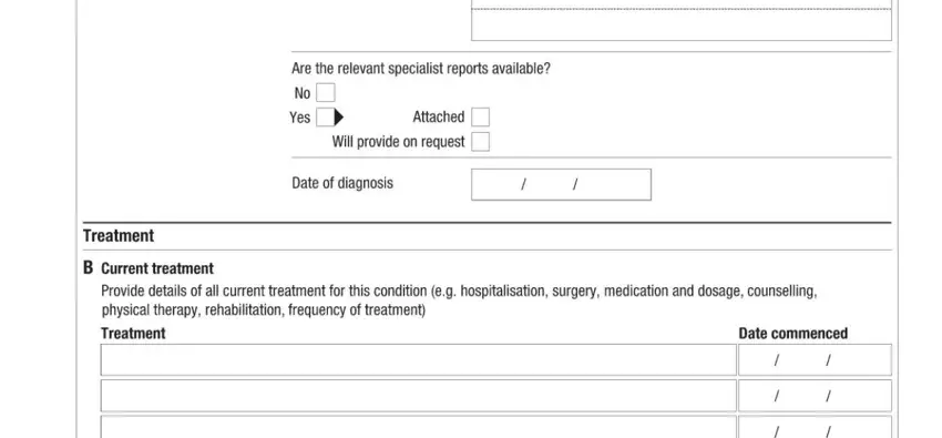 Filling out section 4 in dsp medical evidence form