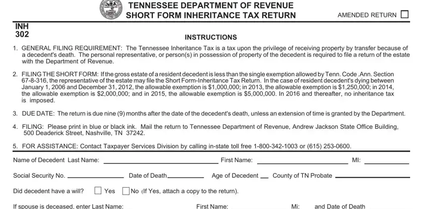 Inheritance Tax Form ≡ Fill Out Printable Pdf Forms Online