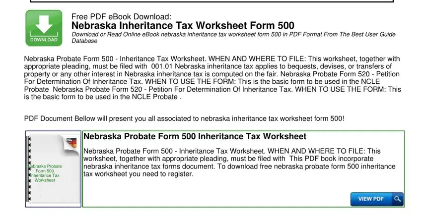 Writing segment 1 of nebraska inheritance tax form