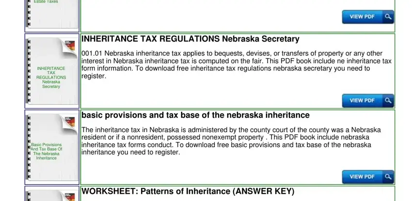 Step # 2 in filling out nebraska inheritance tax form