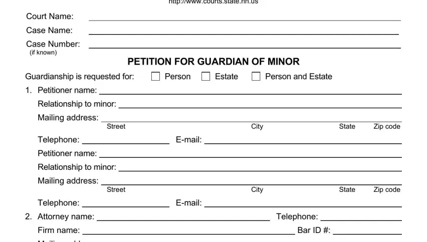 Filling out segment 1 in guardianship over adult parent in new hampshire