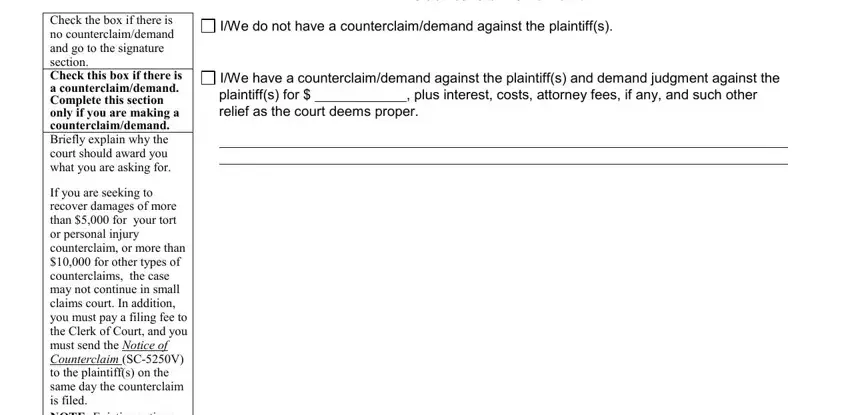 CounterclaimDemand, plus interest costs attorney fees, and IWe have a counterclaimdemand of sc 5200v form
