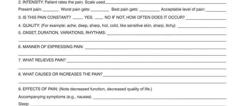 Writing segment 2 in universal pain assessment tool pdf