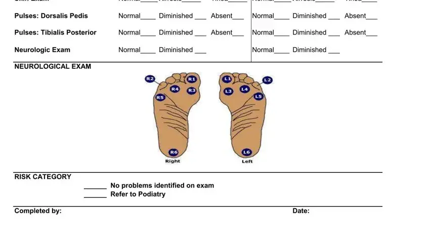How to fill in foot screening form stage 2