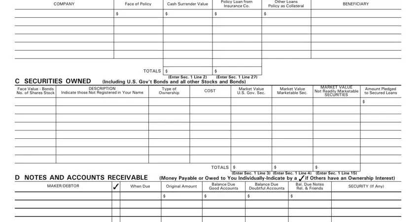 Filling out part 4 of bankers systems forms