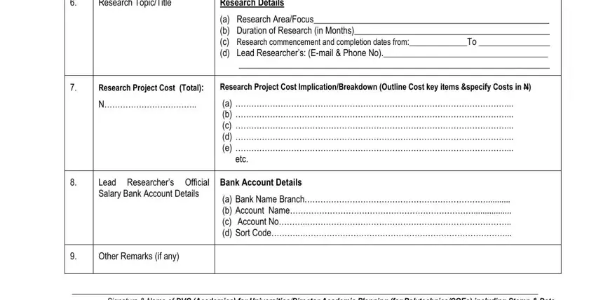 tetfund grant application form writing process shown (portion 2)