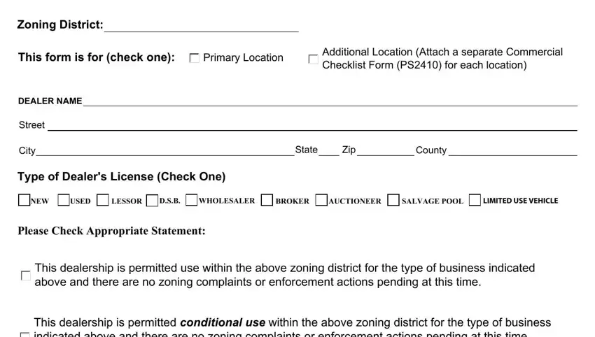 Step no. 1 of submitting Form Ps2421 07