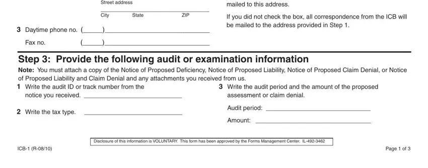 Form Icb 1 completion process clarified (portion 2)