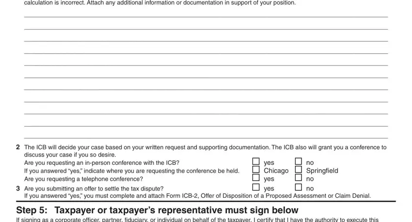Part # 3 of filling in Form Icb 1