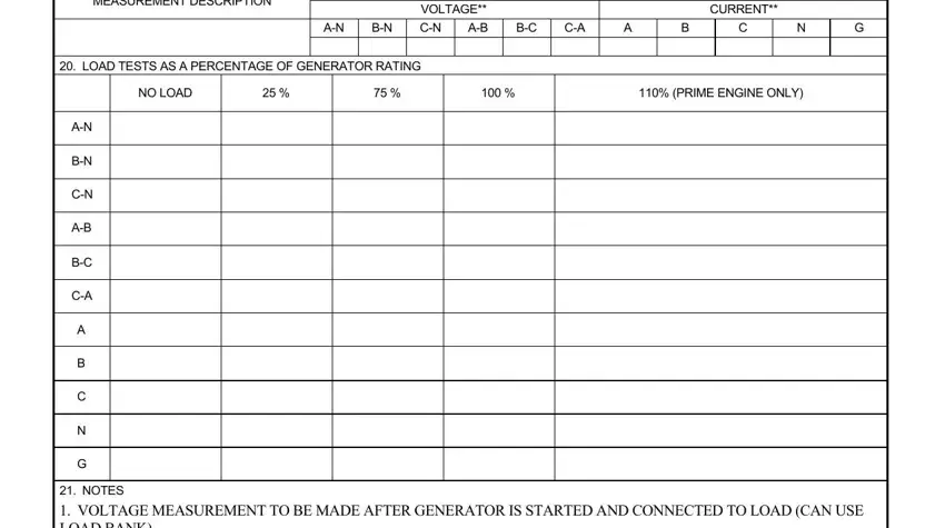 Filling out segment 4 of diesel generator maintenance checklist xls