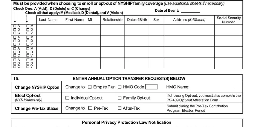 Must be provided when choosing to, Empire Plan, and Last Name of 404 form