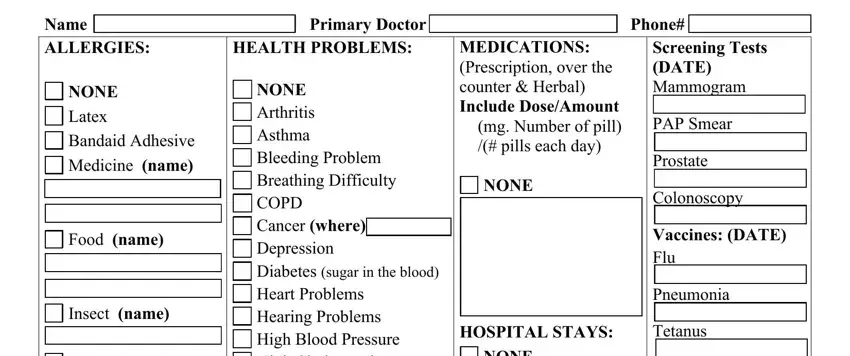 Step # 3 of submitting personal record form pdf