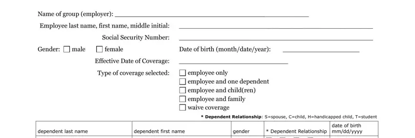 Filling out part 1 in vsp enrollment form pdf