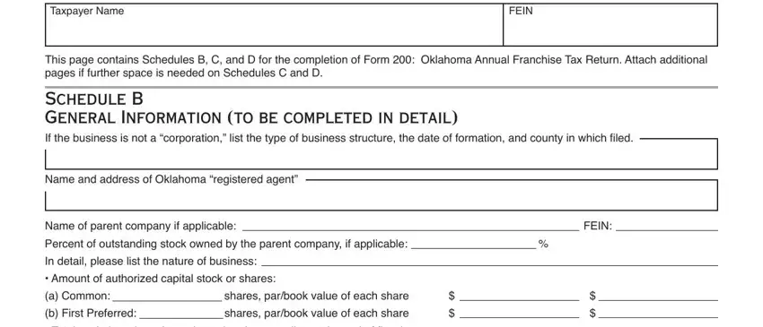 Name and address of Oklahoma, Percent of outstanding stock owned, and Name of parent company if inside ok 200 extension