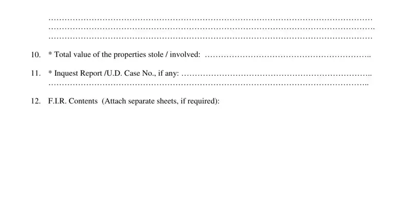 Inquest Report UD Case No if any, FIR Contents Attach separate, and Total value of the properties in fir form pdf download