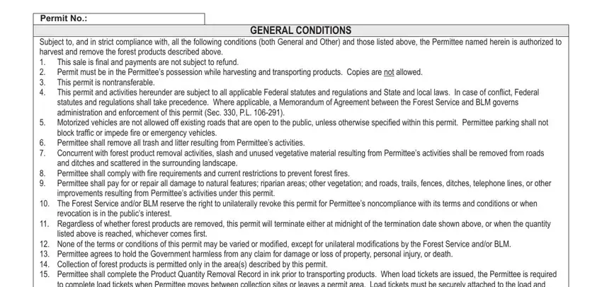 GENERAL CONDITIONS, GENERAL CONDITIONS, and Permit No of fs form 7600b fillable form