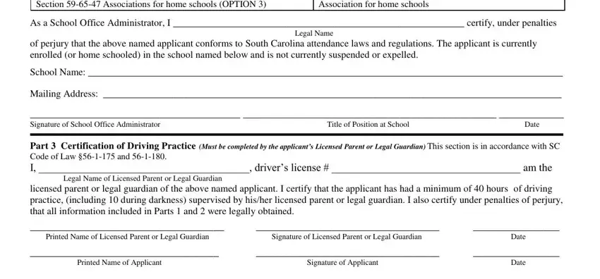 Date, Printed Name of Applicant, and As a School Office Administrator I in Sc Form Pdla
