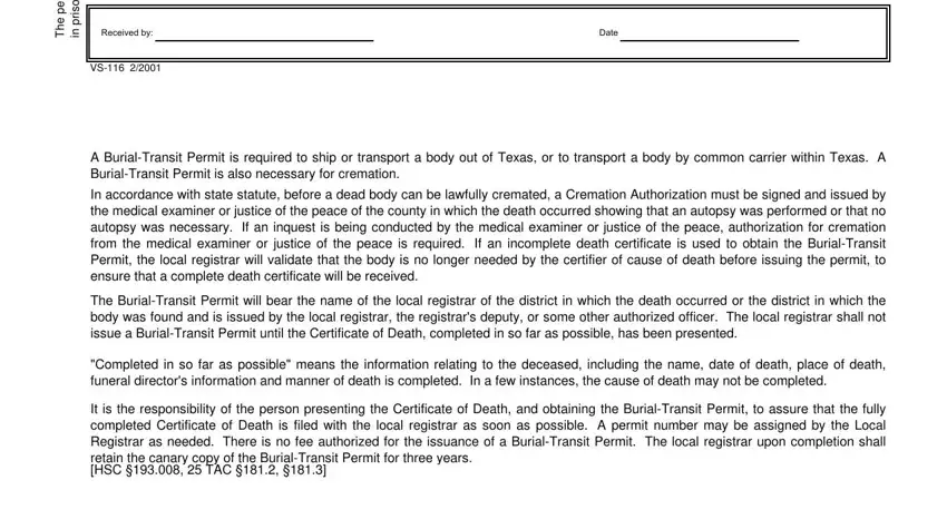 texas burial form conclusion process described (portion 2)