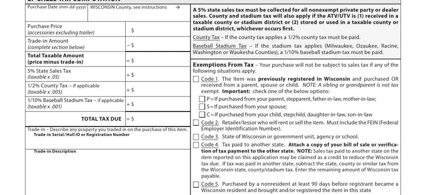 Completing section 3 of Form 9400 376