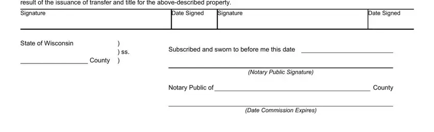 Notary Public of, Subscribed and sworn to before me, and Date Signed of dnr wisconsin form 9400