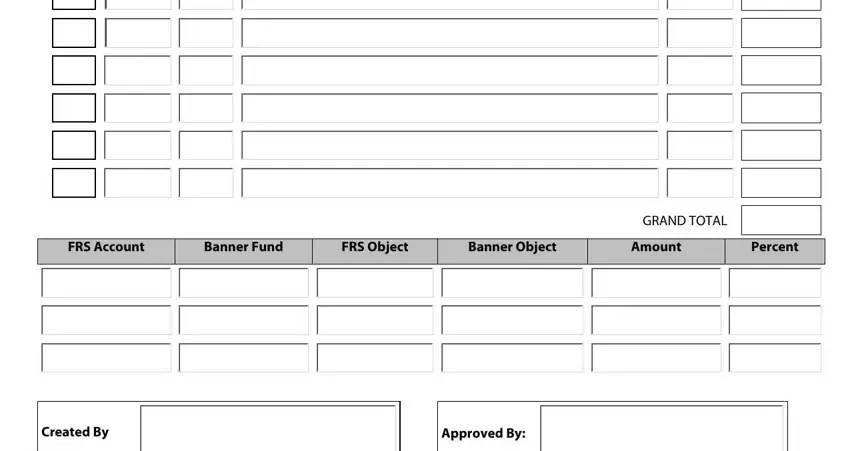 Filling out section 2 of internal form of requisition
