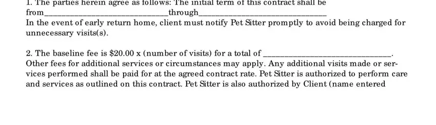 Step # 3 of filling out pet sitting client information form